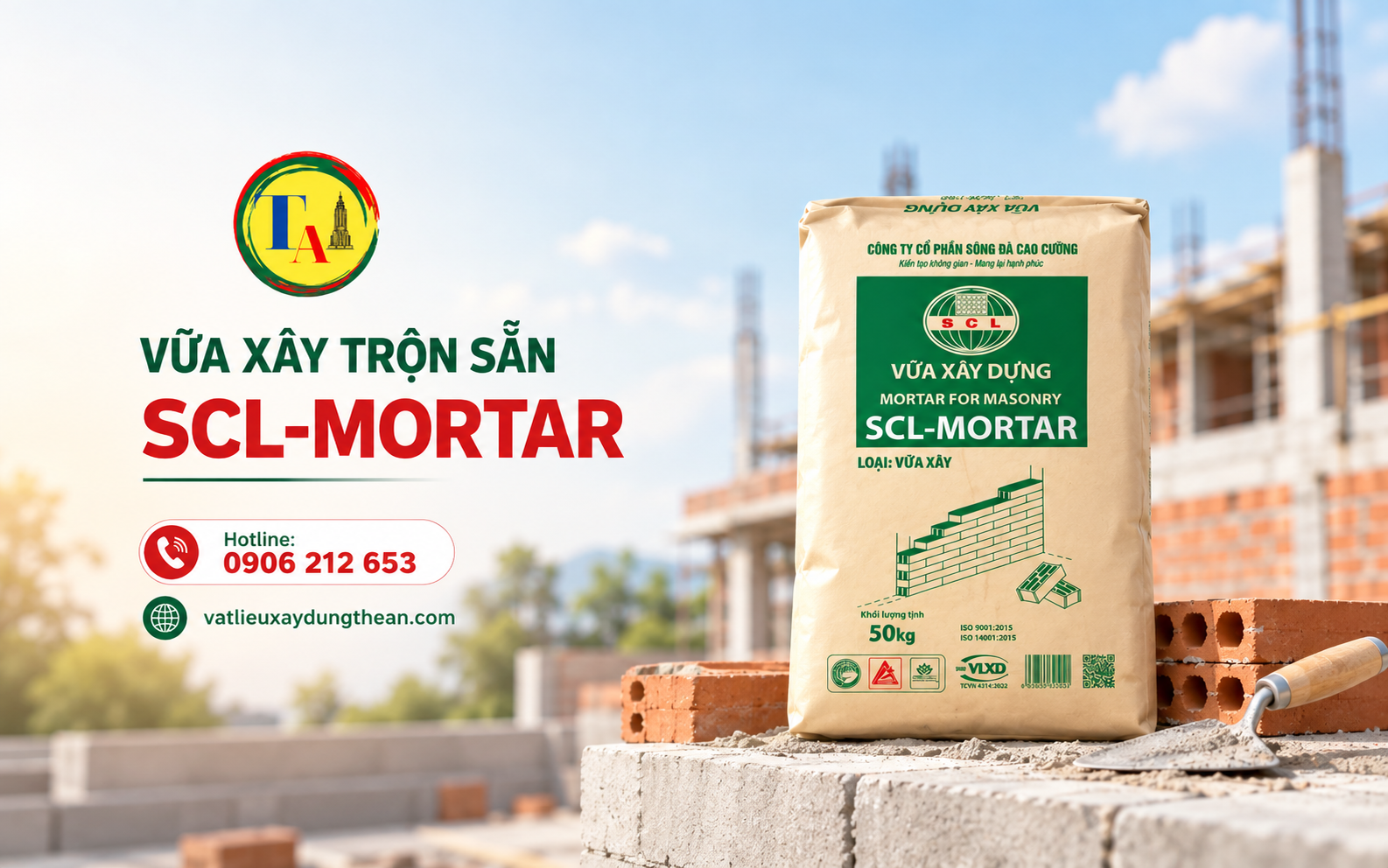 Vữa xây trộn sẵn SCL-Mortar – giải pháp thi công tiện lợi, chất lượng đồng đều