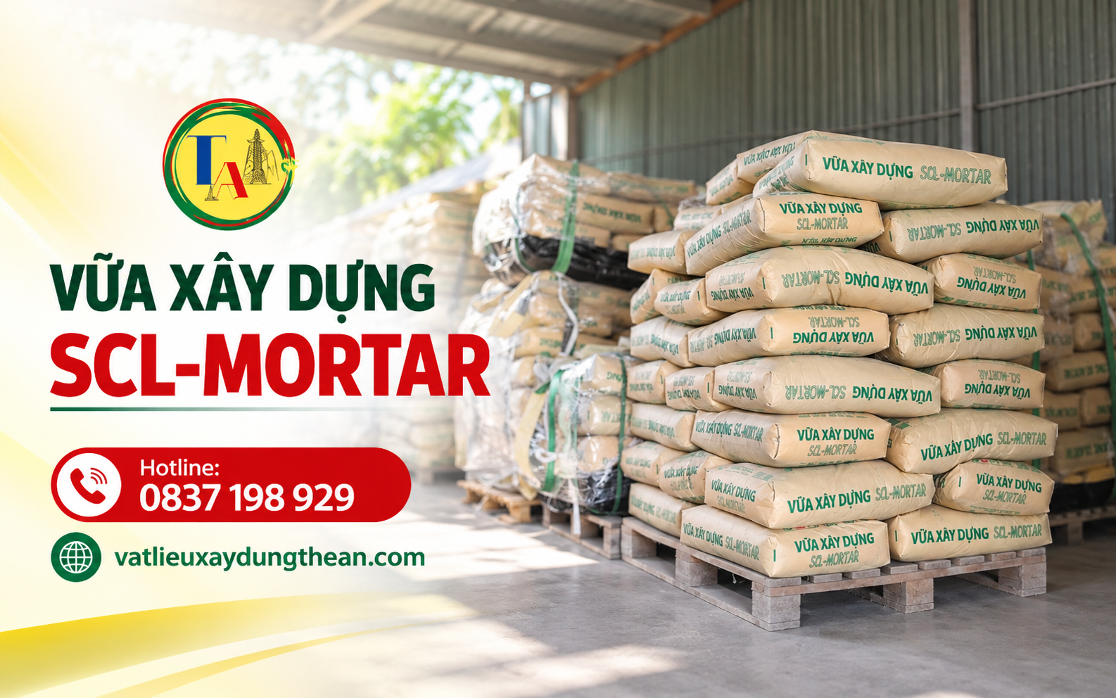 Sản phẩm đóng bao 50kg, thuận tiện vận chuyển, lưu kho và sử dụng tại công trình